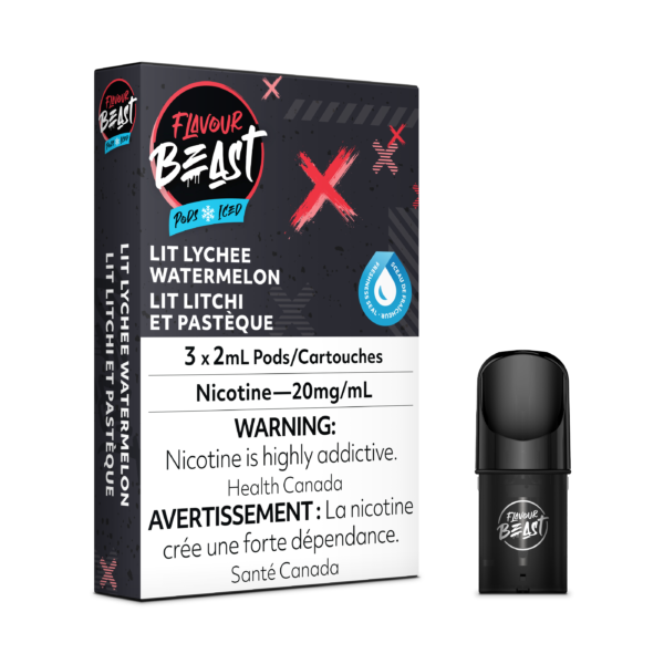 Flavour Beast Lit Lychee Watermelon Iced 3/Pk