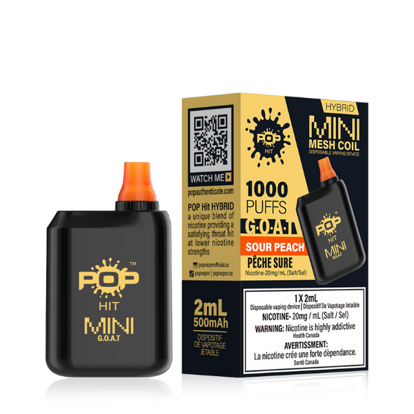 Pop Hit Sour Peach 1000 Puffs