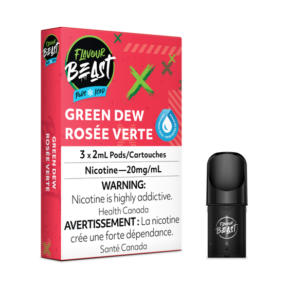 Flavour Beast Gnarly Green Dew 3/Pk